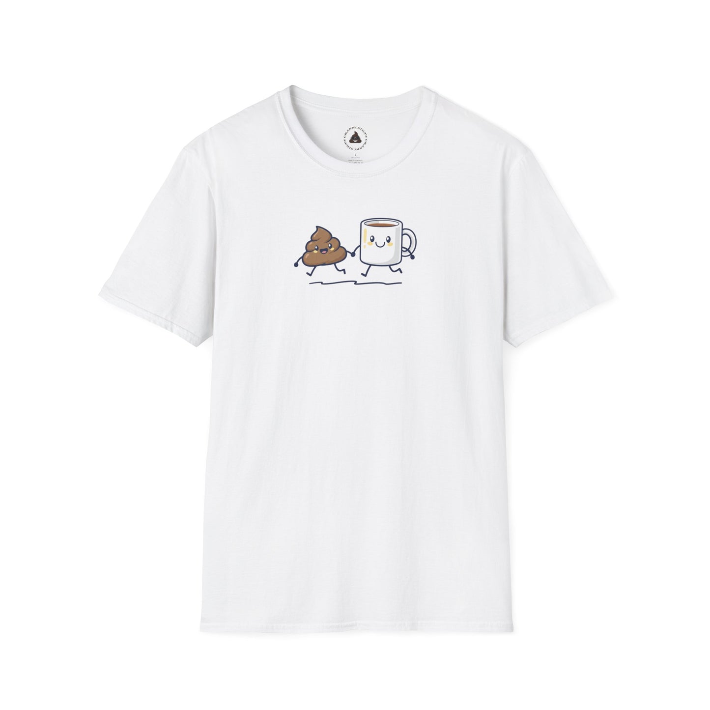 Playful Coffee & Poop Unisex T-Shirt, Funny Gift, Humorous Apparel, Casual Wear, Birthday Gift, Coffee Lover Tee