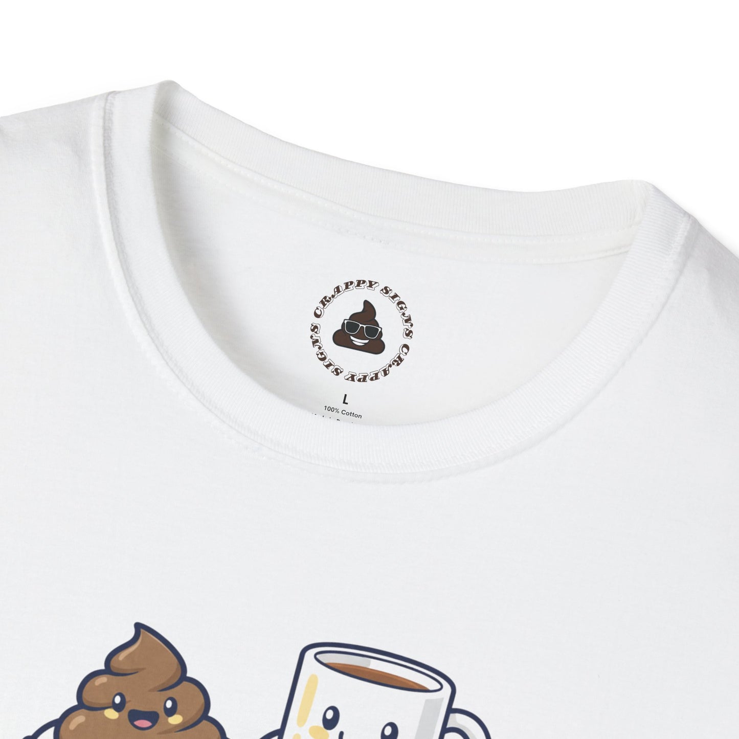 Playful Coffee & Poop Unisex T-Shirt, Funny Gift, Humorous Apparel, Casual Wear, Birthday Gift, Coffee Lover Tee