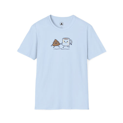 Playful Coffee & Poop Unisex T-Shirt, Funny Gift, Humorous Apparel, Casual Wear, Birthday Gift, Coffee Lover Tee